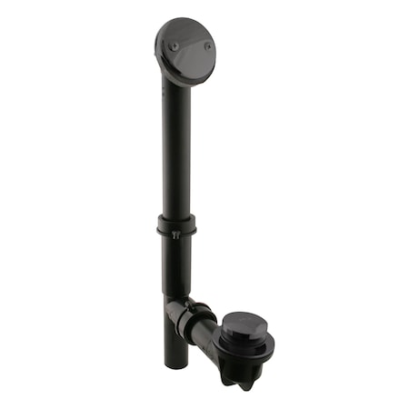 Westbrass Black 1-1/2" Tubular Tip Toe Bath Waste in Matte Black 593144-62